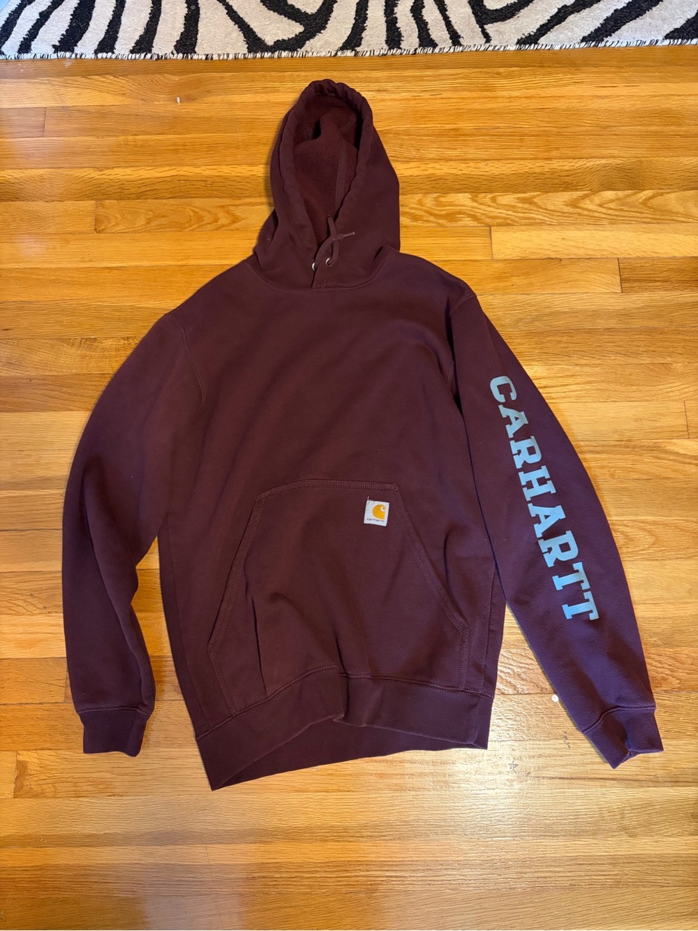 Carhartt Men's Maroon Crewneck Logo Hoodie